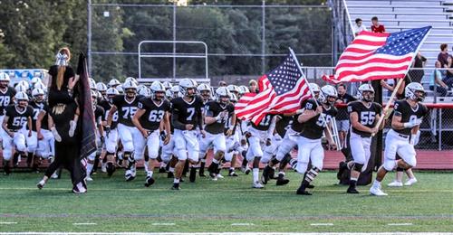 Football team with flags 